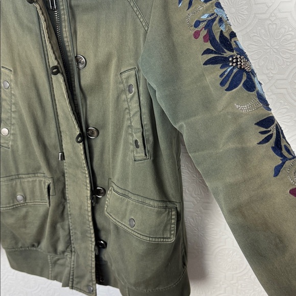 Free People Follow Me Close Olive Utility Jacket Small Hooded Military Coat - Picture 4 of 12